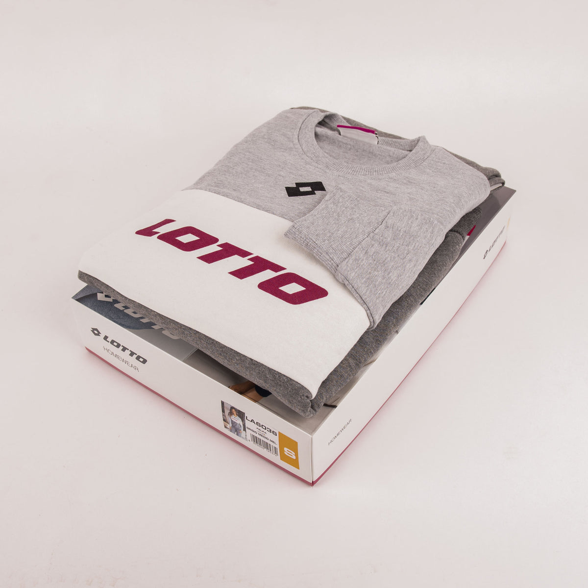 Pigiama donna Lotto LA6036 cotone felpato grigio medio melange