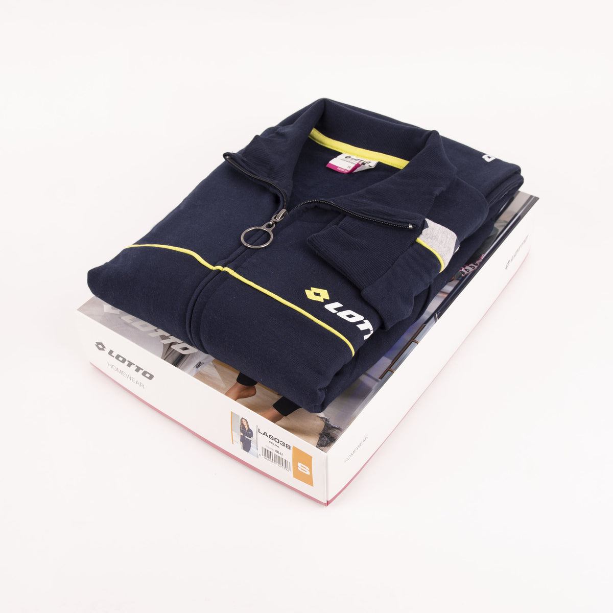 Pigiama donna Lotto LA6038 aperto cotone felpato blu