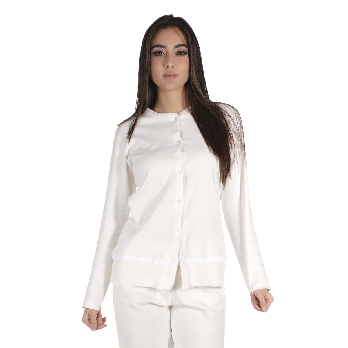 Pigiama donna invernale Biancaluna 23D20709 caldo cotone