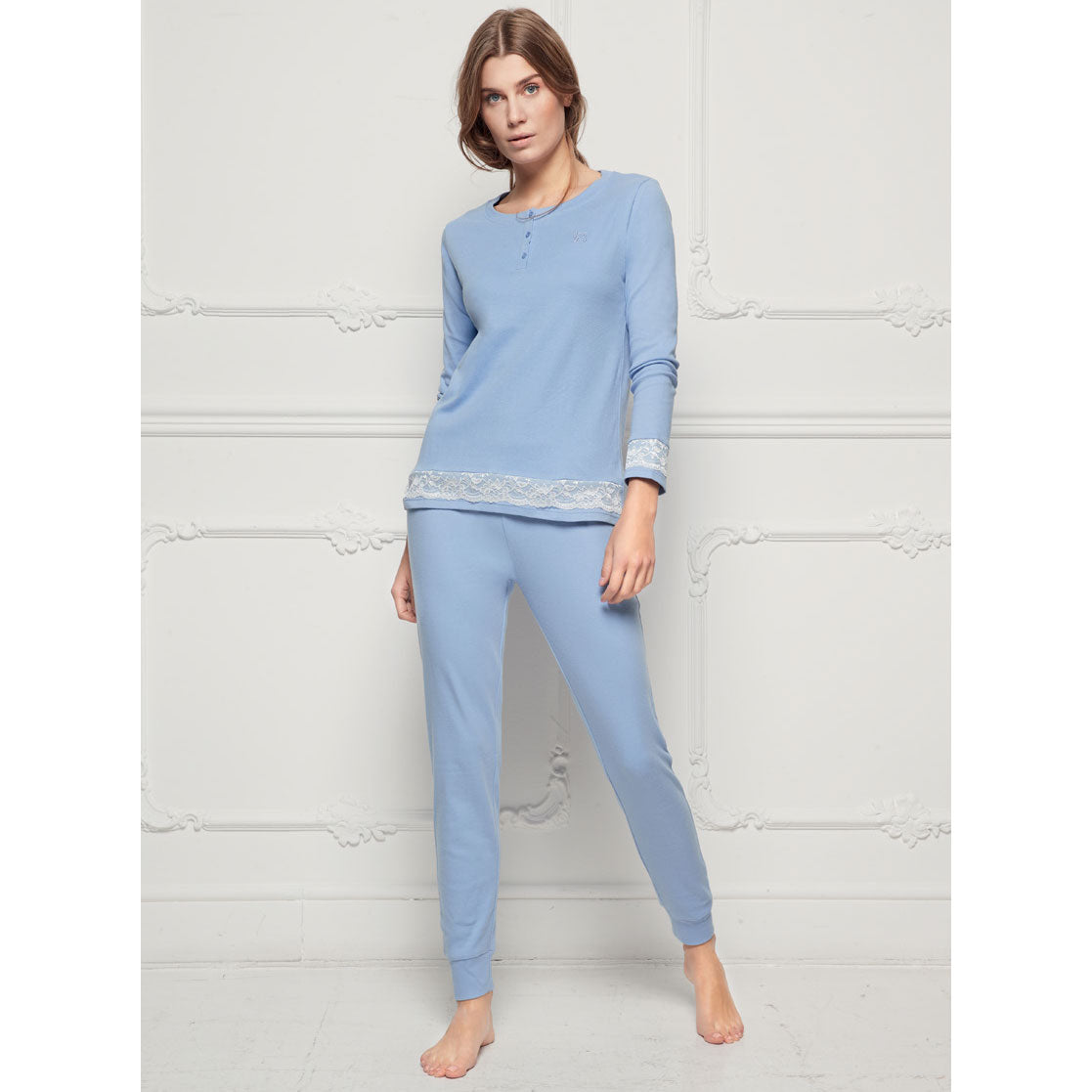 Pigiama donna Laura Biagiotti 96419 pizzo lavanda