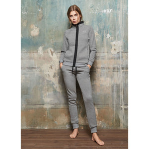 Tuta donna invernale Laura Biagiotti 96456 cotone felpato aperta grigio melange