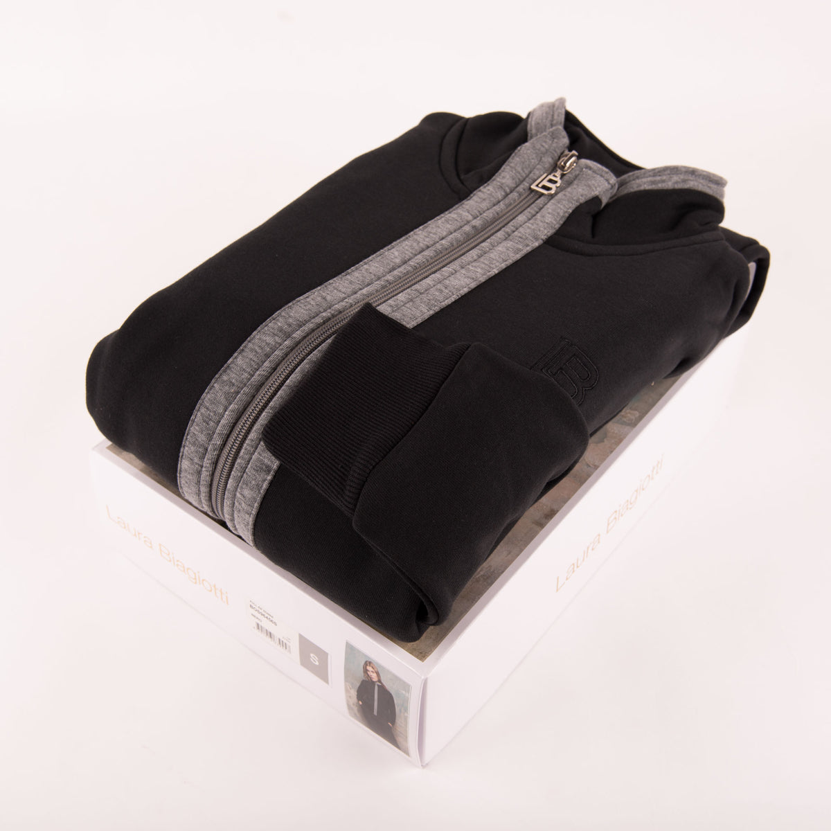 Tuta donna invernale Laura Biagiotti 96456 cotone felpato aperta nero