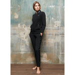 Tuta donna invernale Laura Biagiotti 96460 cotone felpato aperta nero