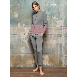 Tuta donna invernale Laura Biagiotti 96465 cotone felpato aperta grigio /petalo
