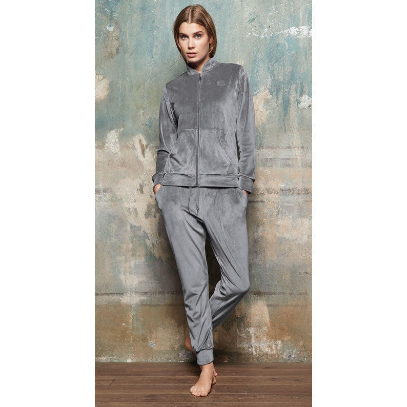 Tuta donna invernale Laura Biagiotti 96470 aperta velluto grigio acciaio