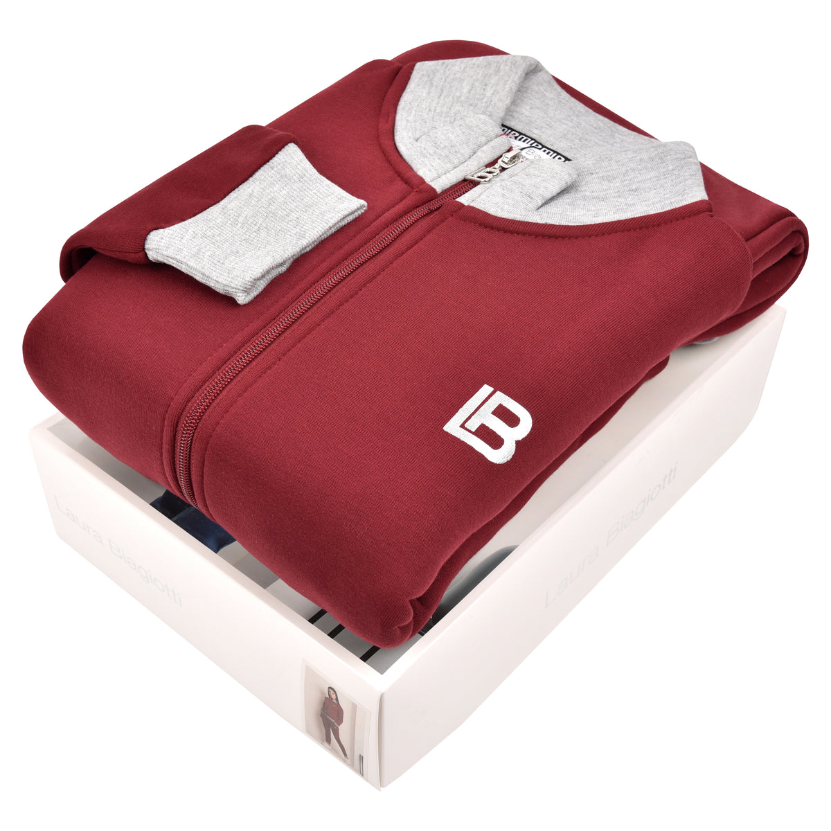 Tuta donna felpata bordeaux e grigio Laura Biagiotti BOS 96581S