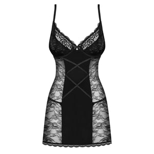 Sexy babydoll + perizoma Obsessive Laurise con ferretto pizzo 2 pz.