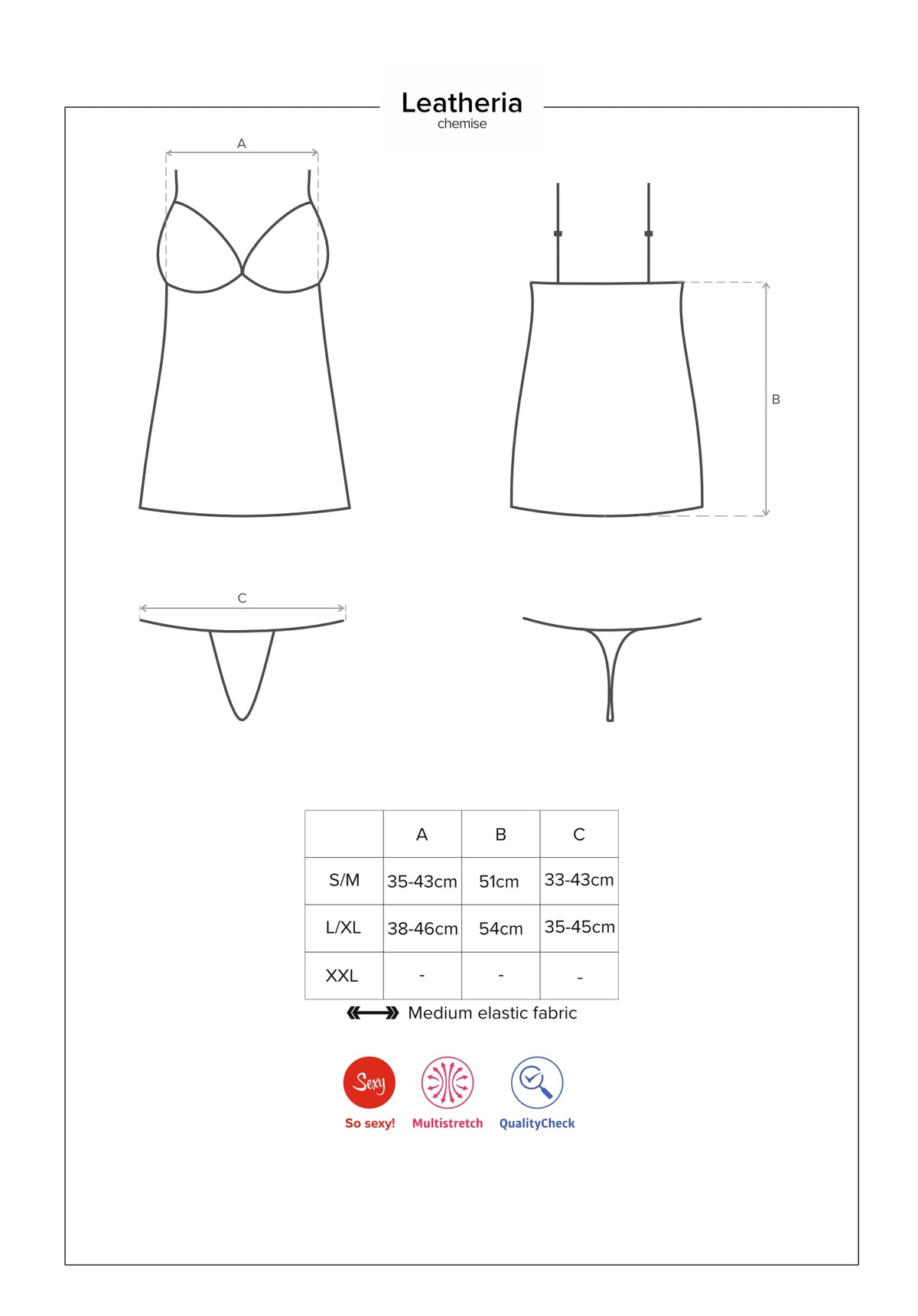 Sexy sottoveste + perizoma Obsessive leatheria chemise e thong