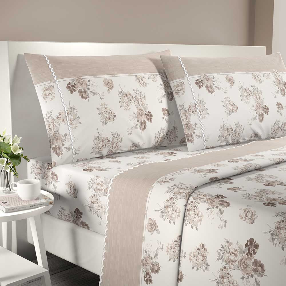 Lenzuola letto 100% cotone naturale Irge Praga Demi