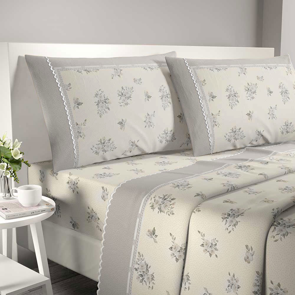 Completo letto Irge cotone con smerlo Praga Rose
