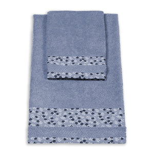 Vingi set asciugamani viso + ospite cotone Liriana azzurro