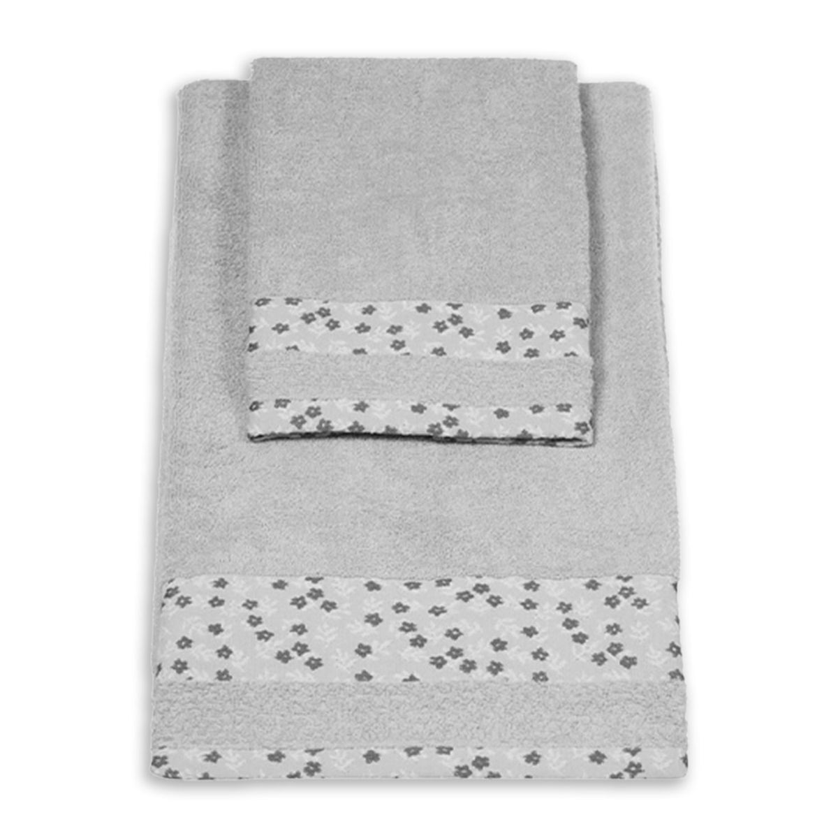 Vingi set asciugamani viso + ospite cotone Liriana grigio