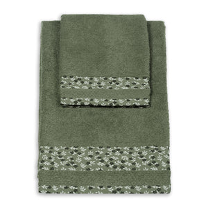 Vingi set asciugamani viso + ospite cotone Liriana verde