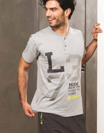 Pigiama uomo Lotto lp5023 maniche corte pantaloncino cotone grigio