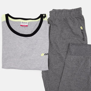 Pigiama donna Lotto LP3030 lungo cotone grigio melange