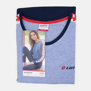 Pigiama donna Lotto LP3030 lungo cotone denim melange