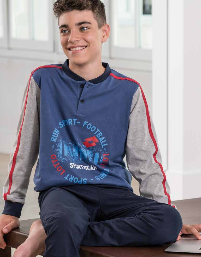 Pigiama sportivo da bambino Lotto lp7008 avio in cotone estivo