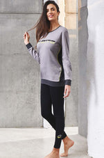 Pigiama donna Lotto lp1012 grigio in caldo cotone invernale