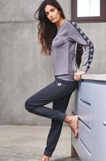 Pigiama donna tuta Lotto lp1015 grigio in caldo cotone