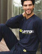 Pigiama da uomo Lotto lp4030 blu in cotone estivo
