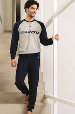 Pigiama da uomo Lotto lp4030 grigio in cotone estivo