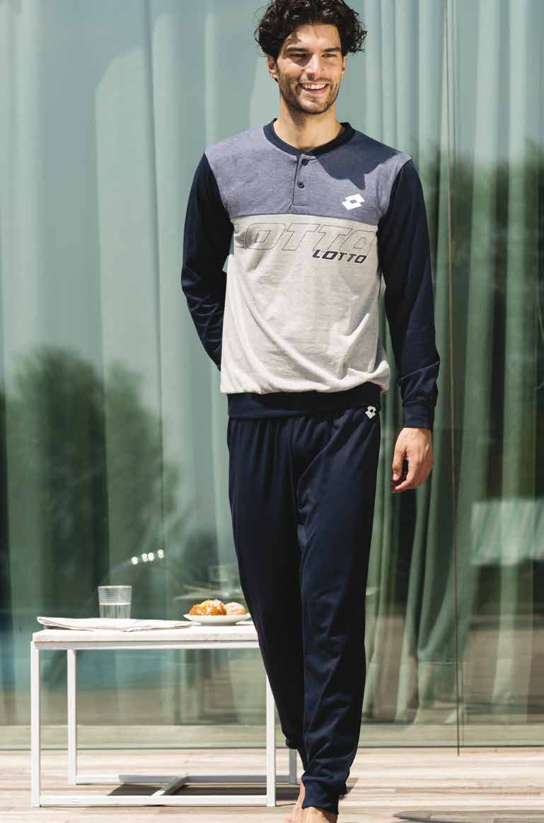 Pigiama da uomo Lotto lp4033 grigio in cotone estivo