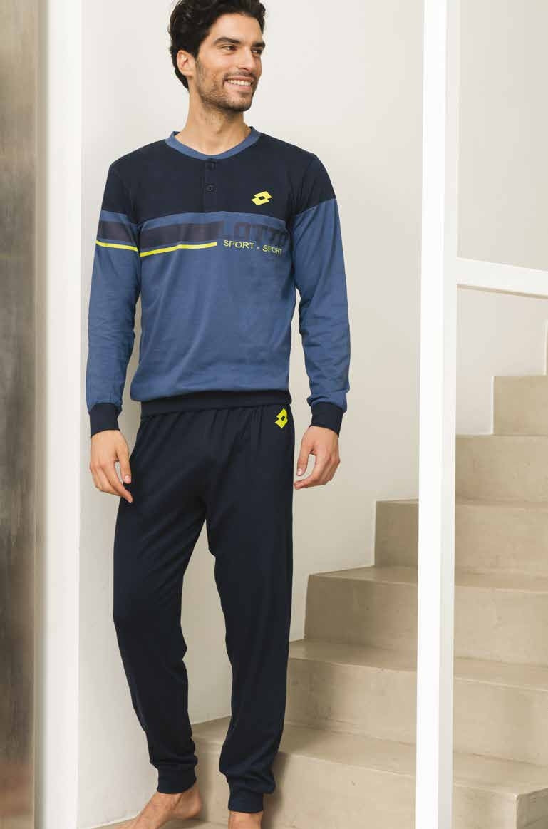 Pigiama da uomo Lotto lp4035 in cotone estivo avio