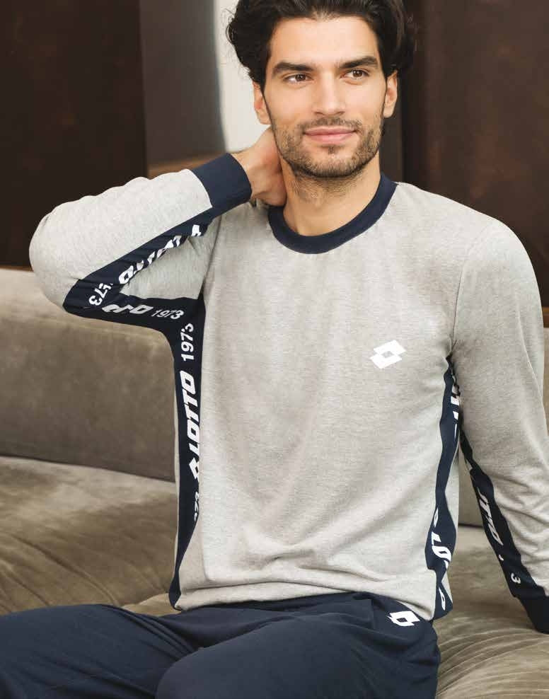 Pigiama da uomo Lotto lp4036 in cotone estivo grigio
