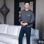 Pigiama uomo caldo cotone sportivo lotto 4065 grigio