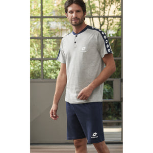 Pigiama uomo Lotto LP5078 corto cotone grigio melange