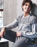 Pigiama uomo tuta invernale Lotto lp6028 in caldo cotone grigio 