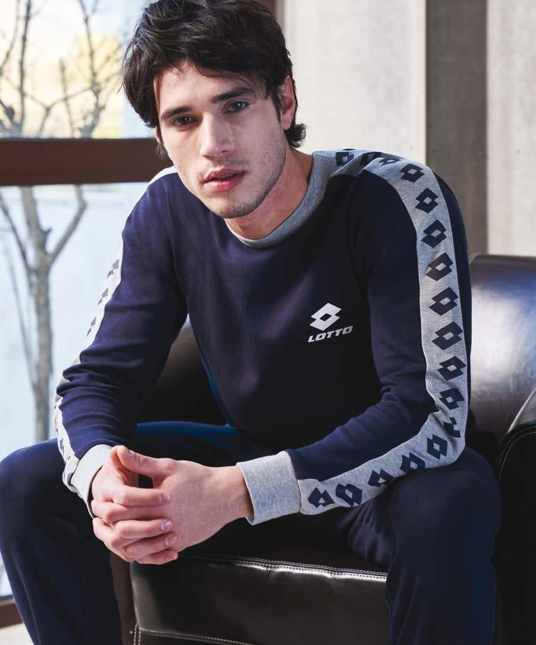 Pigiama uomo tuta Lotto lp6032 in caldo cotone blu