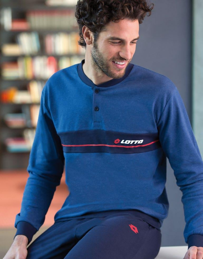 Pigiama uomo Lotto LP6039 caldo cotone jeans melange