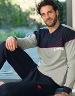 Pigiama uomo Lotto LP6046 caldo cotone grigio melange