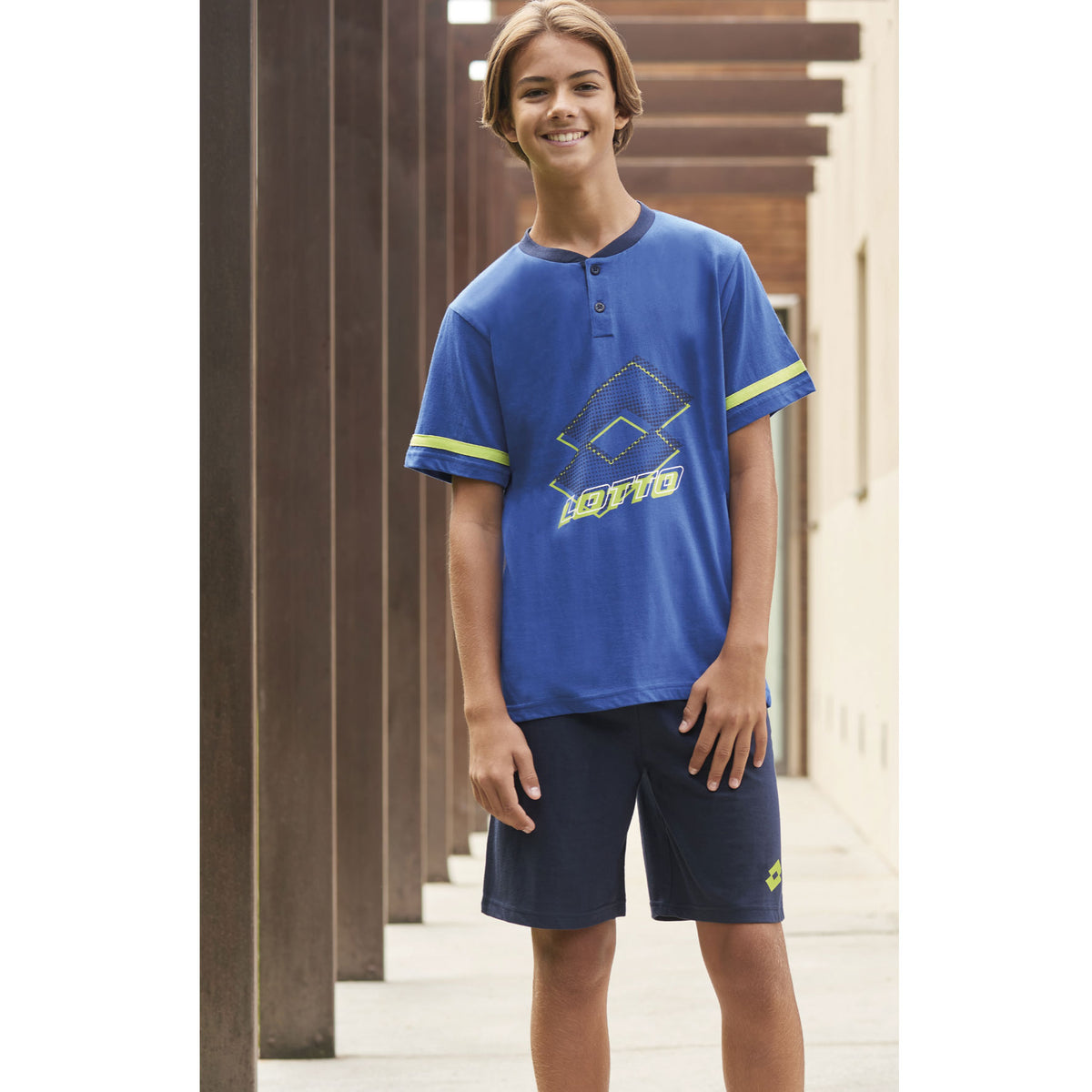 Pigiama ragazzo Lotto LP8025 corto cotone bluette