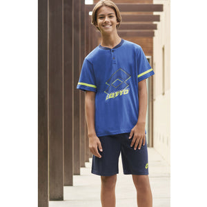 Pigiama ragazzo Lotto LP8025 corto cotone bluette