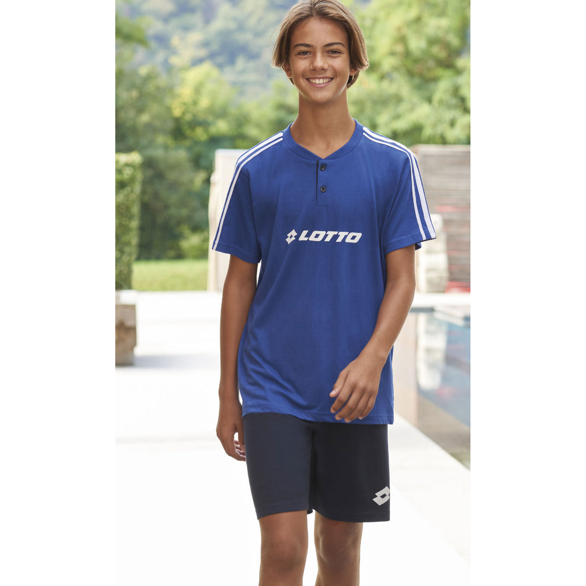 Pigiama ragazzo Lotto LP8027 corto cotone bluette