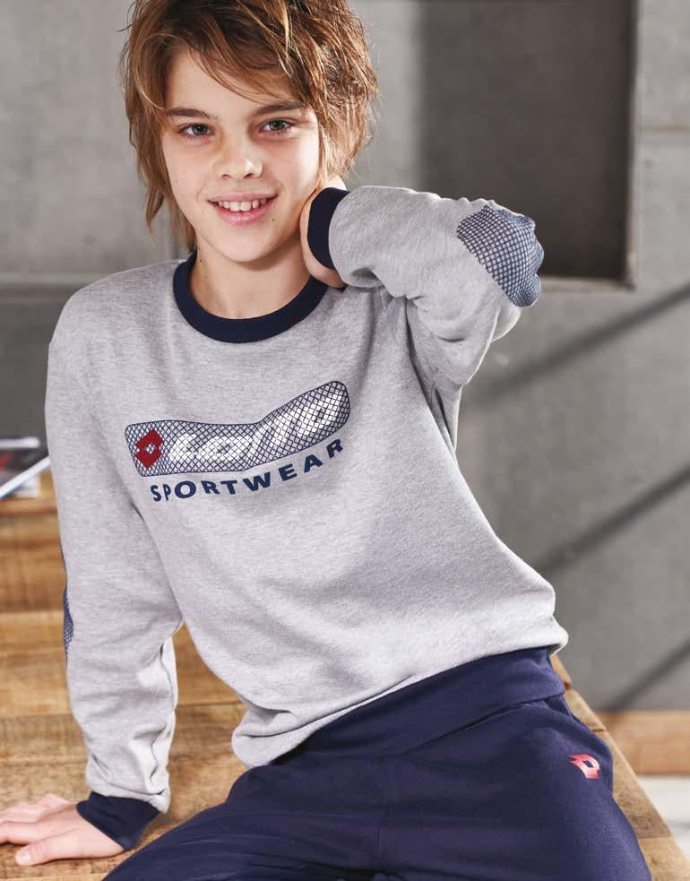 Pigiama bambino tuta Lotto lp9009 caldo cotone grigio