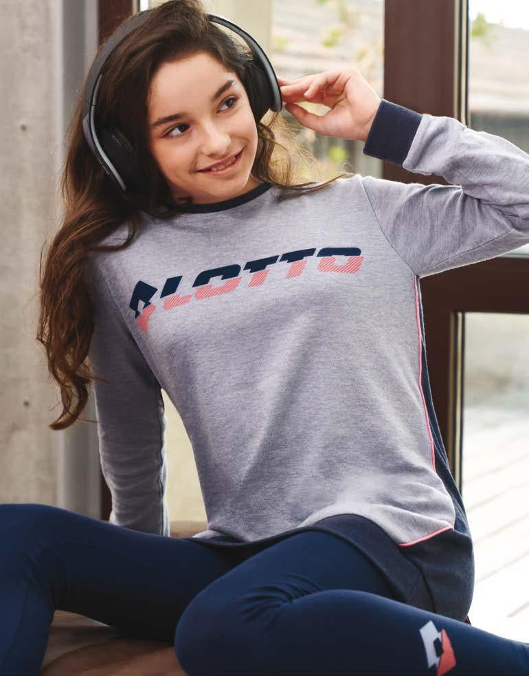 Pigiama bambina tuta Lotto 9500 invernale in caldo cotone blu