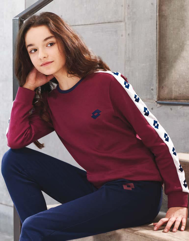 Pigiama bambina tuta Lotto lp9502 in caldo cotone bordeaux