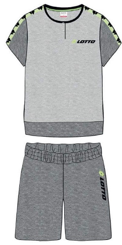Pigiama donna Lotto LP2043 corto cotone grigio melange