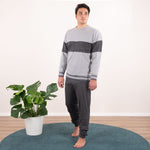 Pigiama uomo Lotto LP4066 in caldo cotone con polsini grigio