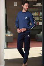 Pigiama uomo Lotto LP6048 caldo cotone jeans melange