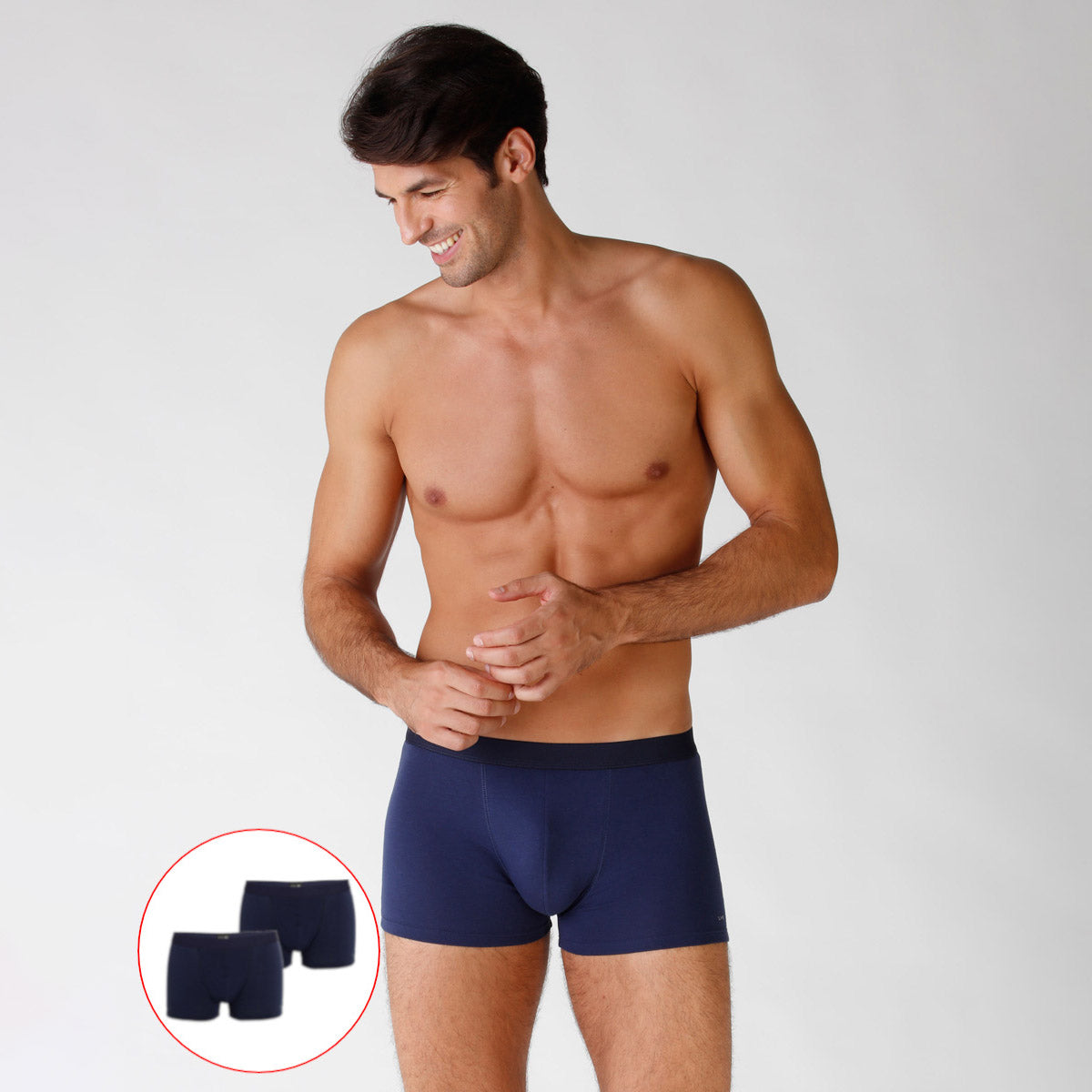 Boxer uomo cotone Lovable LVB uomo L09G4 blu 2 pezzi