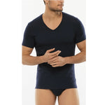 Maglia uomo mezza manica Lovable LVB scollo a V stretch L05XW blu