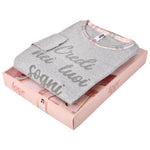 Pigiama donna quadri rosa grigio caldo cotone Love and Bra 52199