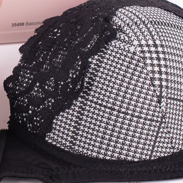 Coordinato completino sexy Love and bra balconcino brasiliana 35498 nero