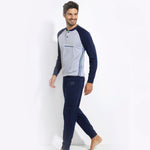 Pigiama uomo Lotto cotone leggero LP1042 grigio blu