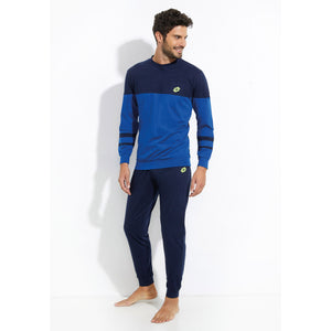 Pigiama uomo cotone primaverile Lotto LP1049 azzurro blu