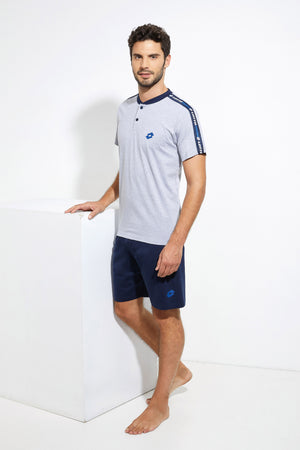 Pigiama uomo corto estivo grigio melange Lotto LP1065
